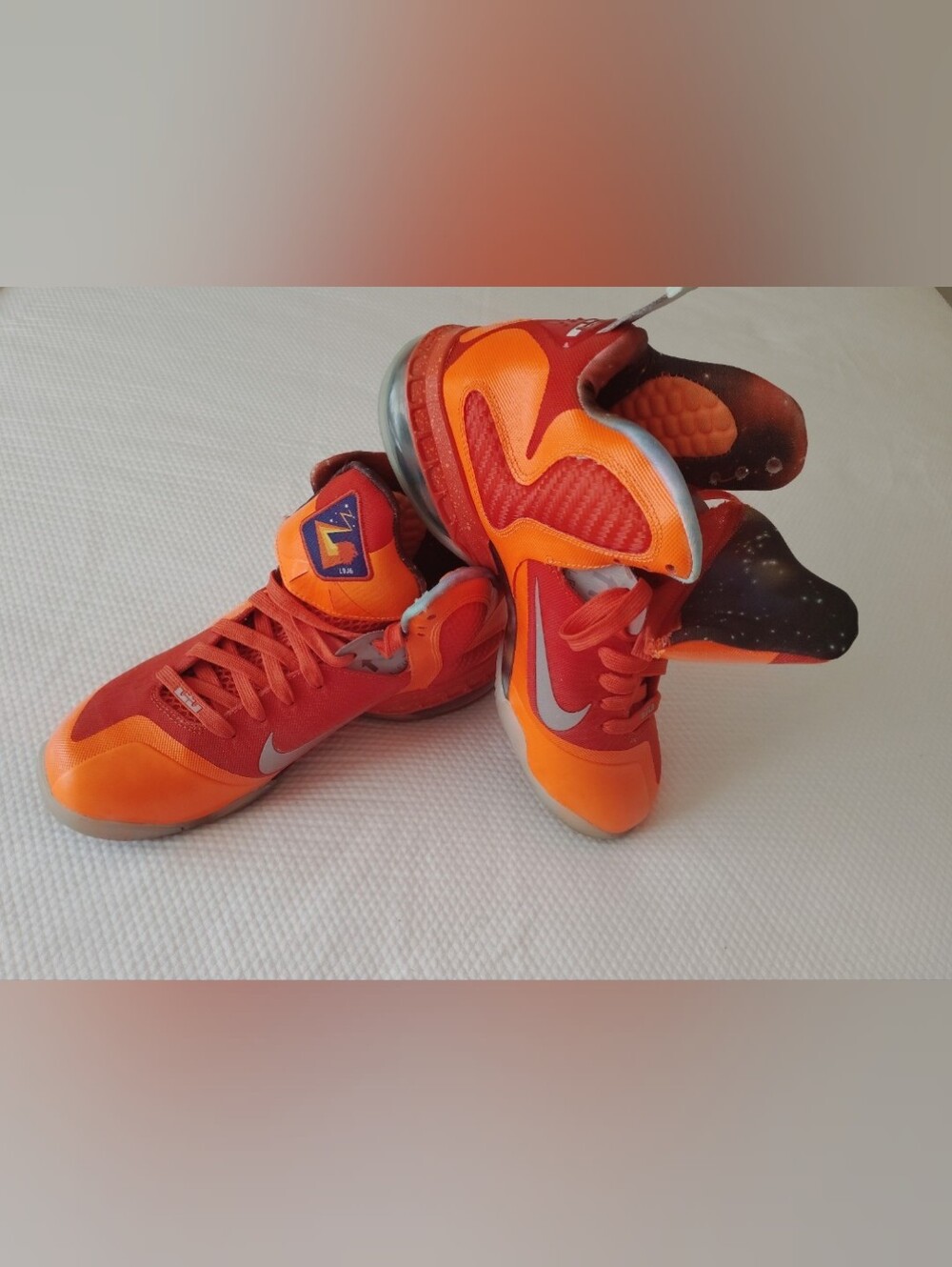 Nike LeBron 9 AS Big Bang Galaxy 2012 Orange 520811-800 Size 8 OG Box No Lid